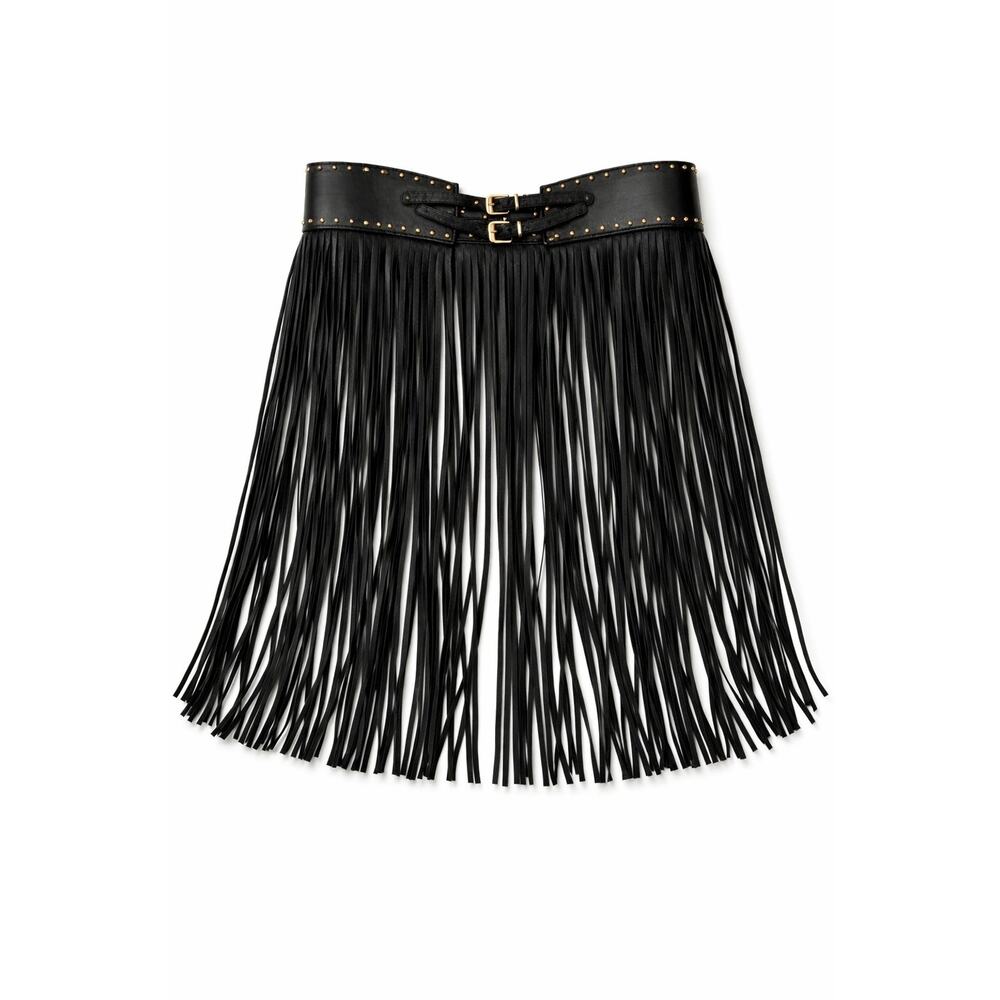 Western Fringe Belt Studded Faux Leather Boho Festival Cowboy Statement Waist